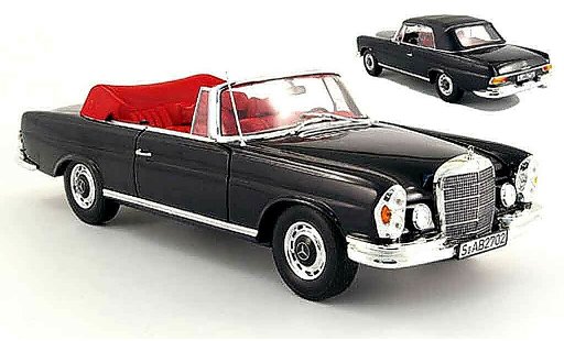 Mercedes 280 1969 1/18 Norev se (w 111) cabriolet black diecast model cars