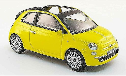 Fiat 500 Cabrio 1/43 Mondo Motors C Convertible yellow 2009 diecast model cars