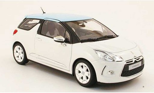 DS Automobiles DS3 Berline 1/18 Norev white/blue 2010 diecast model cars