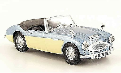 Austin Healey 100 /6 od bn6 1/43 Cararama grey metallisee blue beige diecast model cars