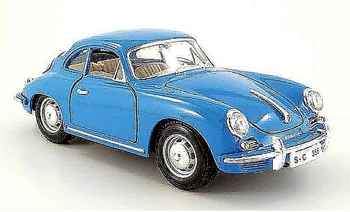 Porsche 356 1961 1/18 Burago B coupe blue diecast model cars