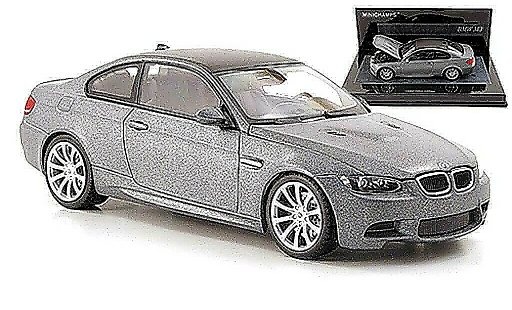 Bmw M3 coupe 1/43 Minichamps E92 mattgrey/carbonoptik 2009 diecast model cars