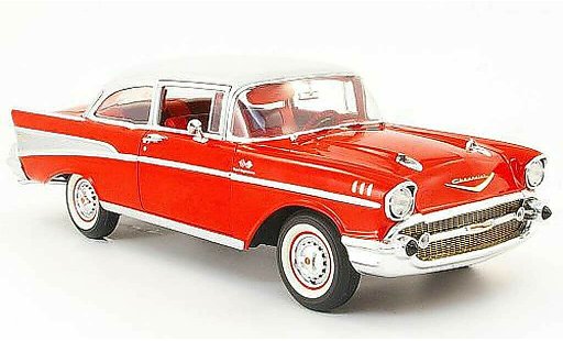 Chevrolet Bel Air Sedan 1/18 Highway 61 1957 red/grey 2-portes diecast model cars