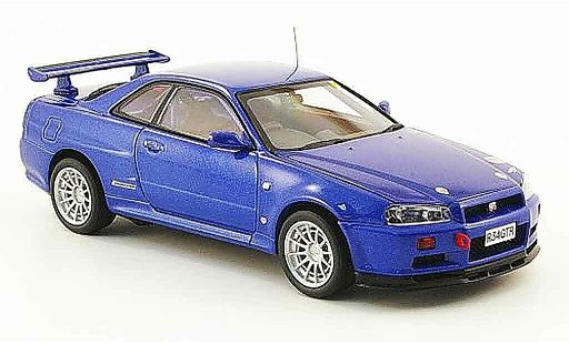 Nissan Skyline R34 1/43 Kyosho GT R Gr.N blue diecast model cars