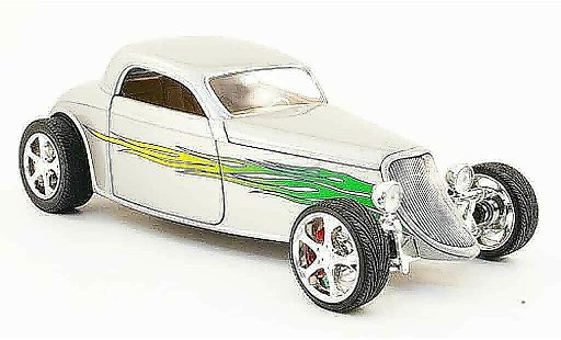 Ford Hot Rod 1933 1/18 Yat Ming coupe grey avec flammendekor diecast model cars