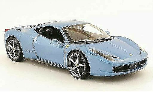 Ferrari 458 Italia 1/18 Hot Wheels grey metallisee blue diecast model cars