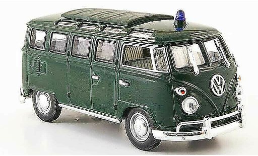 Volkswagen Combi Base 1/43 Yat Ming t1 samba police green diecast model cars