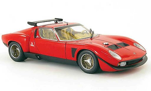 Lamborghini P400 Jota 1/18 Kyosho svr red avec interieur beige diecast model cars