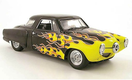 Studebaker Champion Custom 1/18 Highway 61 noir with flammendekor 1950 diecast model cars
