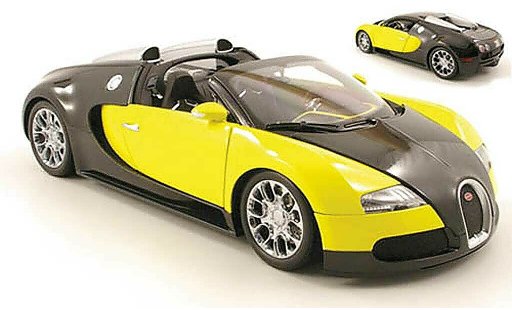 Bugatti Veyron Grand Sport 1/18 Minichamps noir/yellow 2009 diecast model cars