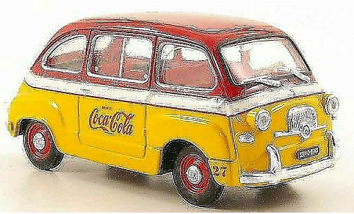 Fiat 600 Multipla 1/43 Brumm D Coca Cola Olympiade Rom 1960 diecast model cars