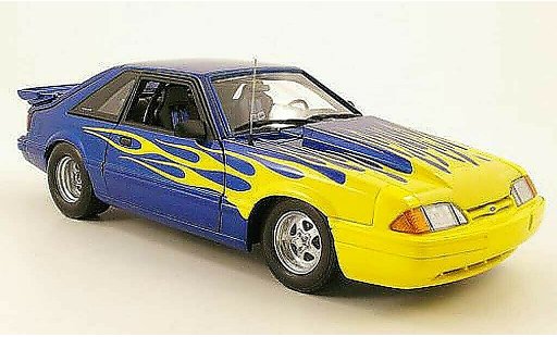 Ford Mustang LX 5.0 1/18 GMP drag car blue/yellow diecast model cars