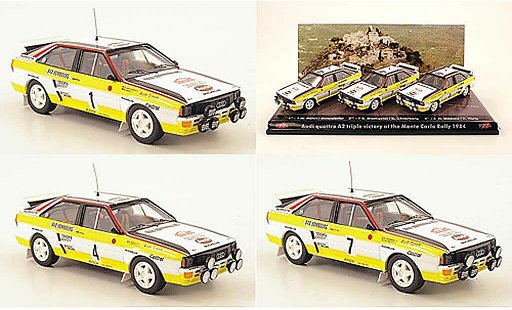Audi Quattro rallye 1/43 Trofeu 3er-Set: A2 Dreifachsieg Rally Monte Carlo 1984 diecast model cars
