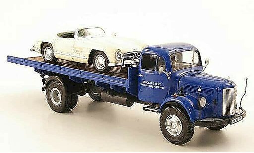 Mercedes L3500 Base 1/43 Premium ClassiXXs Flachflatbed -Benz Niederlassung Nurnberg avec Ladegut 300SL Roadster diecast model cars