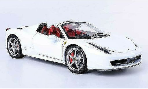 Ferrari 458 Italia Spider 1/18 Hot Wheels Elite white (Elite) diecast model cars