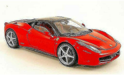 Ferrari 458 Italia 1/18 Hot Wheels Elite red/black diecast model cars
