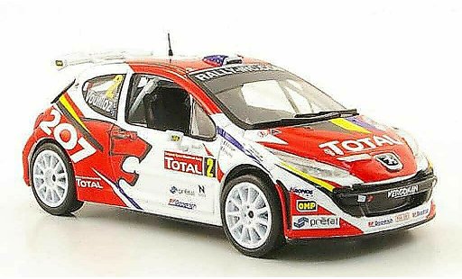 Peugeot 207 S2000 1/43 Hachette No.2 Total Rally Ypern 2008 diecast model cars