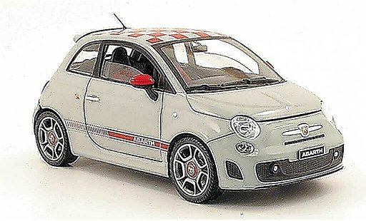 Fiat 500 Abarth 1/18 Mondo Motors grey with redcheckered roof 2008 diecast model cars