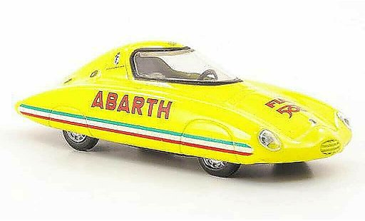 Fiat 500 Abarth 1/43 Hachette Rekordfahrzeug Pinin Farina yellow 1958 diecast model cars