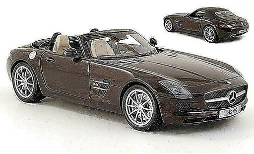Mercedes SLS roadster 1/18 Minichamps amg (r197) brown 2011 diecast model cars
