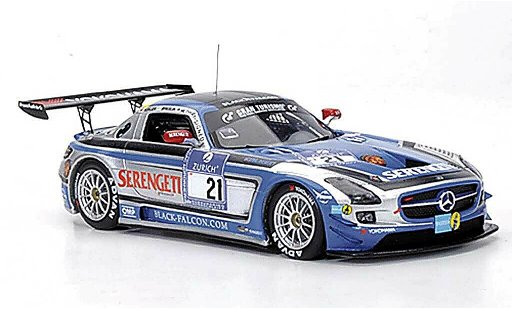 Mercedes SLS GT3 1/43 Minichamps AMG No.21 Team Black Falcon Metha / Breslin / Breslin / Rosler 24h Nurburgring 2011 diecast model cars