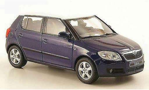 Skoda Fabia II 1/43 Abrex blue avec whiteem roof 2006 diecast model cars