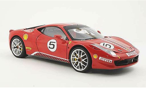 Ferrari 458 Challenge 1/18 Hot Wheels Elite No.5 red (Elite) diecast model cars