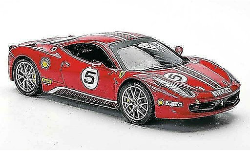 Ferrari 458 Challenge 1/43 Hot Wheels Elite No.5 red diecast model cars
