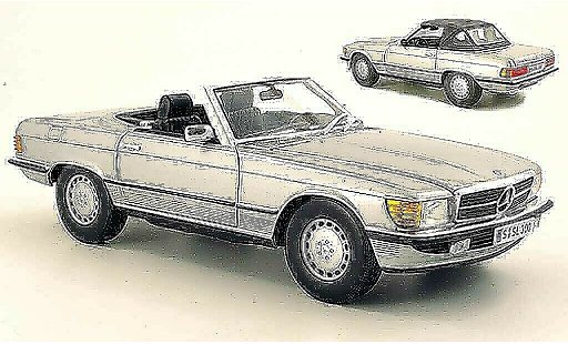 Mercedes 300 Base 1/18 Norev (R107) grey metallisee diecast model cars