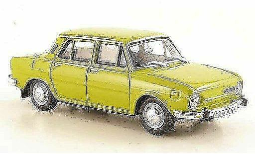 Skoda 110 Base 1/43 Abrex yellowgreen 1969 diecast model cars