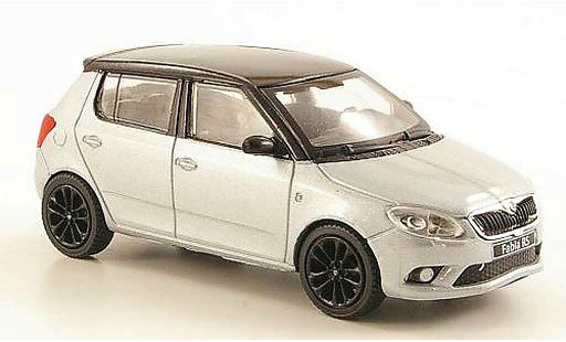 Skoda Fabia II 1/43 Abrex grey avec blackem roof and Felgen 2010 diecast model cars