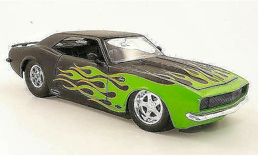Chevrolet Camaro Z28 1/18 Jada Toys black with verde flammes 1968 diecast model cars