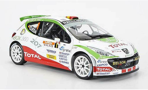 Peugeot 207 S2000 1/18 Sun Star No.1Total/XBOX 360 Rally Internatinal du Valais IRC 2007 E.G.Ojeda/J.Barrabes diecast model cars