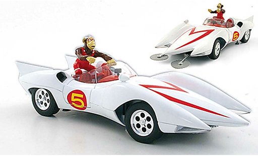 Mach 5 Speed Racer Base 1/18 Ertl white diecast model cars
