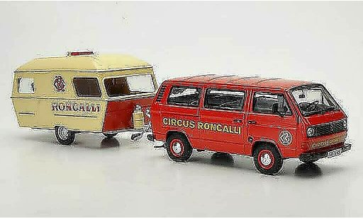 Volkswagen T3 A 1/43 Premium ClassiXXs Bus with Wohnanhanger Circus Roncalli diecast model cars