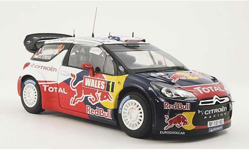 DS Automobiles DS3 WRC 2011 1/18 Norev No.1 Red Bull / Total S.Loeb / D.Elena Wales Rally GB diecast model cars