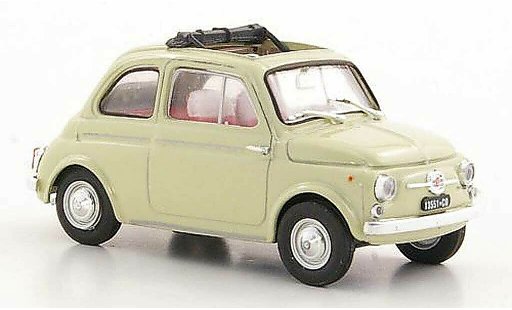 Fiat 500 D 1/43 Brumm beige geoffnetes folding roof 1960 diecast model cars