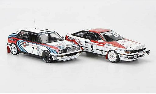 Toyota Celica GT Four 1/43 HPI 1990 Lancia + 2er-Set: Delta HF 16V No.7 and No.2 D.Auriol / C.Sainz Rally Monte Carlo diecast model cars