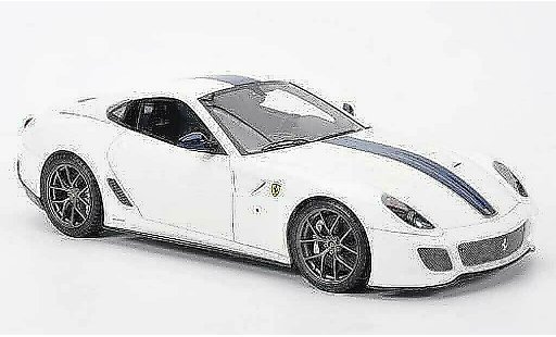 Ferrari 599 GTO 1/18 MR Collection white avec blue stripes diecast model cars