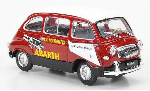 Fiat 600 Multipla 1/43 Brumm D Abarth red/white La Marmitta 1960 diecast model cars