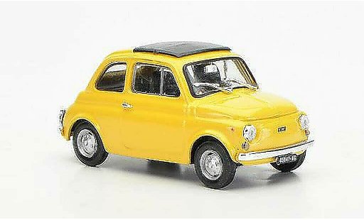 Fiat 500 R 1/43 Brumm yellowbeige closedes folding roof 1972 diecast model cars