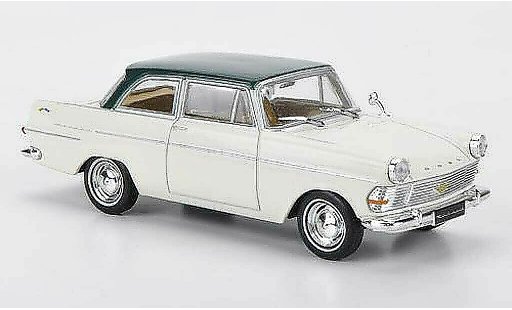Opel Rekord P2 1/43 Hachette PII white/green (ohne Magazin) 1960 diecast model cars