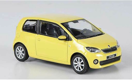 Skoda Citigo 3 portes 1/43 Abrex yellow 3- 2012 diecast model cars