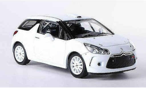 DS Automobiles DS3 R3 1/43 IXO white Plain Body Version 2010 diecast model cars