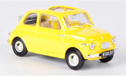 Steyr Puch 500 1957 1/43 Brumm yellow openes folding roof diecast model cars