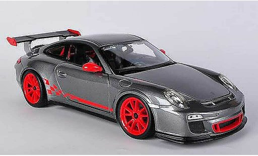 Porsche 911 GT3 RS 1/18 Burago grey/red diecast model cars