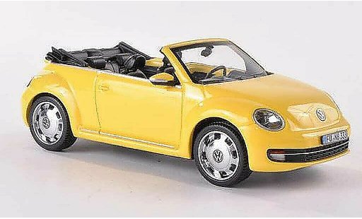 Volkswagen Beetle Cabriolet 1/43 Schuco Convertible yellow 2012 diecast model cars