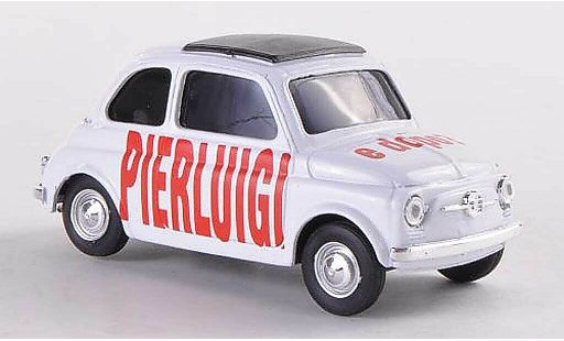 Fiat 500 B 1/43 Brumm PIERLUIGI e dopo white diecast model cars