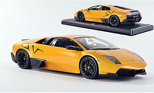 Lamborghini Murcielago LP670 1/18 MR Collection SV Fixed Wing yellow/matt black diecast model cars