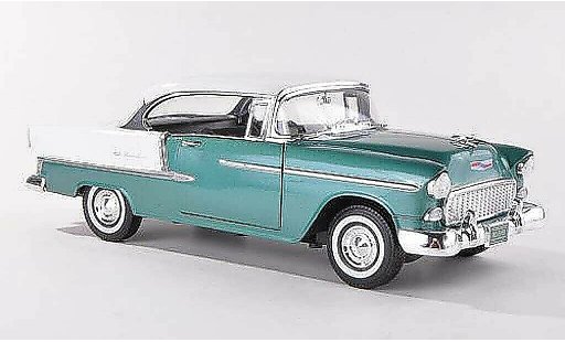 Chevrolet Bel Air Coupe 1/18 Motormax 1955 Hardtop green/white diecast model cars